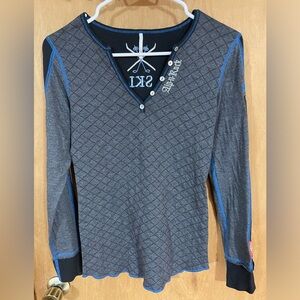 #28-Alp N Rock quilted Womens Henley